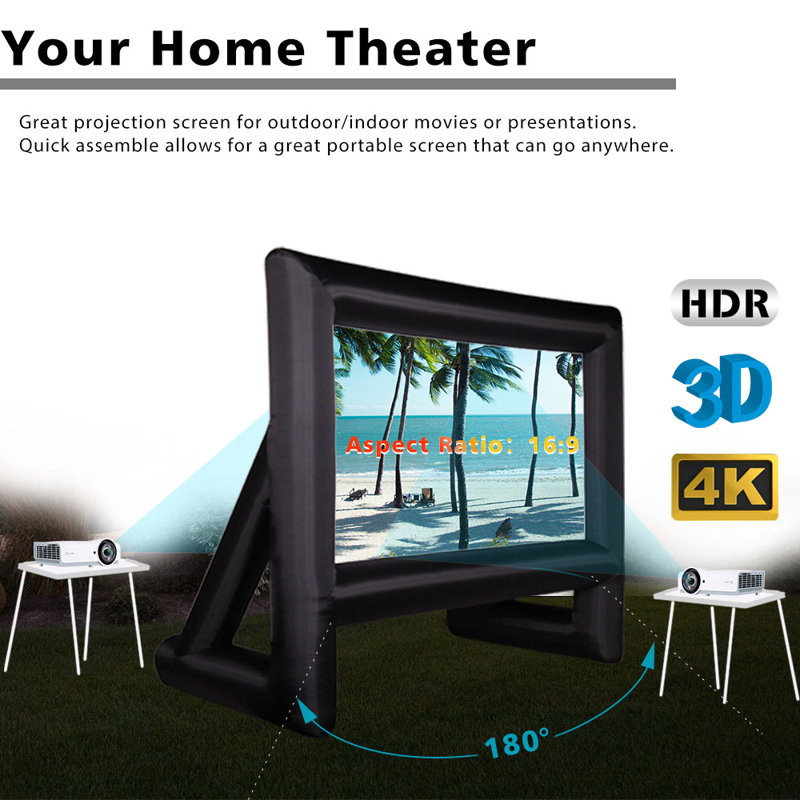 Kulamoon White Portable Inflatable Projector Screen & Reviews Wayfair